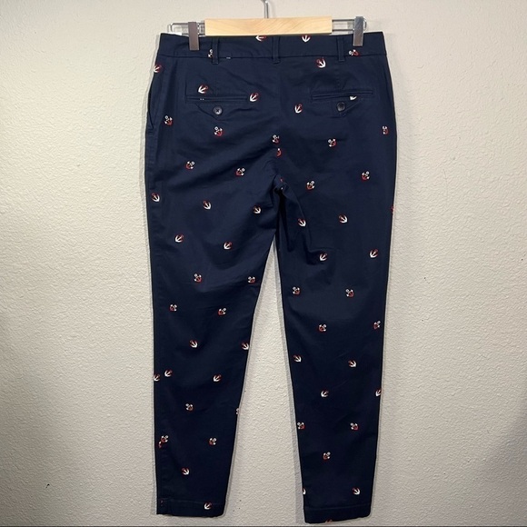𝅺Talbots The Weekend Chino Navy Blue with Red and White Anchors Sz 4 - Picture 2 of 7